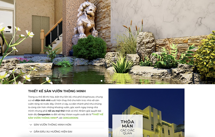 Website Sân vườn thông minh